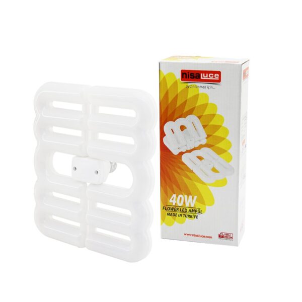 Flower Katlanır - 4b Şekil 21x23.5cm 40 W - E27 Beyaz LED Lamba Ampul 3600 Lümen - 6500k