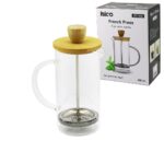 French Press Bambu Kapak 600 ml Cam Bitki Süzgeçi
