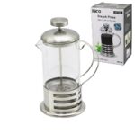 French Press Metal Kafes - Metal Kapak 600 ml Cam Bitki Süzgeçi