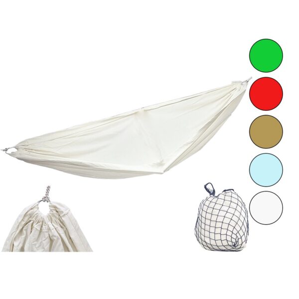 Gabardin Dokuma Renkli Pamuk Kumaş Kamp Hamak 135x260cm200kg.taşıma6mt İpfile Çantalı