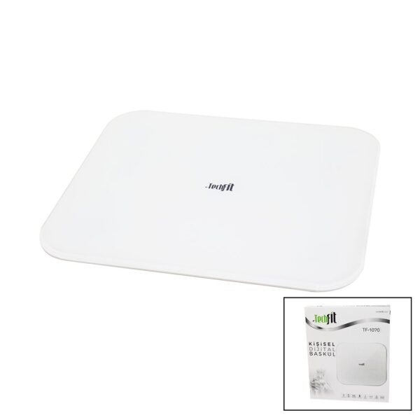 Gizli Ekran -Soft Beyaz Cam Zemin Dijital Baskül Terazi 180 kg Sensör -LED Ekran -Oda℃ Tf-1070