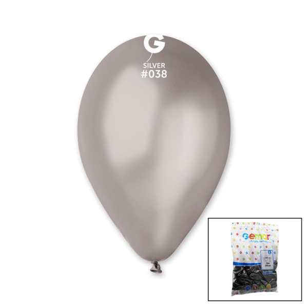 GM-110-38 METALİK - GÜMÜŞ BALON 11'' - 28CM - 100 PARÇA