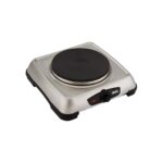 Gümüş Tek Gözlü Mini Elektrikli Ocak 1500 W Ayarlanabilir Termostat Isıtıcı Yüzey - 18 cm Ap-516