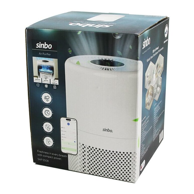 Hava Temizleme Cihazı Beyaz 3 Kademe Filtreleme Otomatik Fan UV Aydınlatma Sessiz Uyku Mod Wifi Uzaktan Kontrol Sap-5508