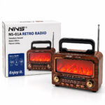 İbreli Şömineli Radyo - Retro Am - Fm - Sw USB - Type-C Sarjlı BT - Tf - USB Speaker Ns-01a Pl-4730