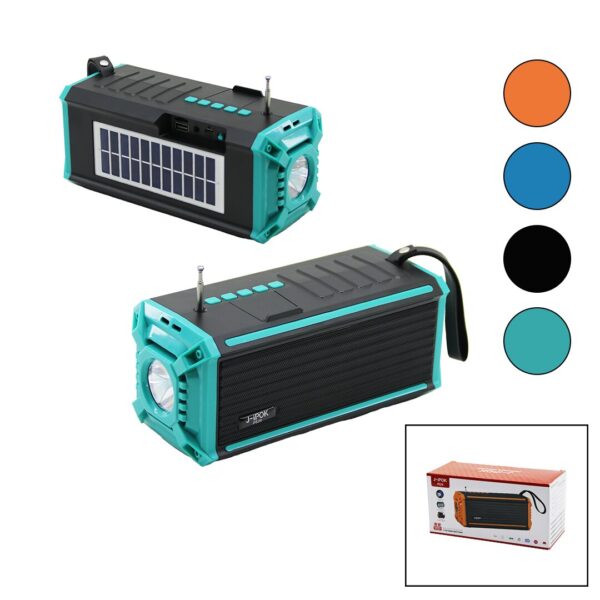 J-İpok P-520 Hasuba Hs-293 Fenerli Solar Panelli - USB Şarjlı Bluetooth Fm Radyo Mp3 USB - Tf Player 8 W