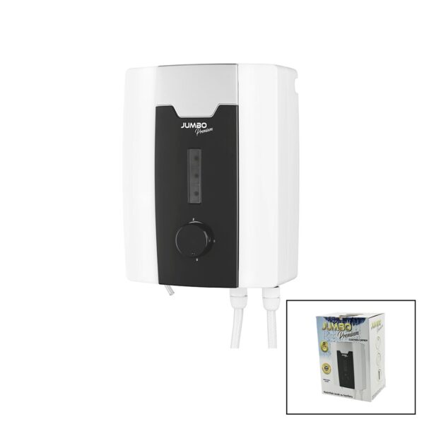 Jumbo Premium Beyaz Su Isıtıcı Elektrikli Şofben Duş Başlık 7 Emniyet Termostat 3 Kademeli 8000 W