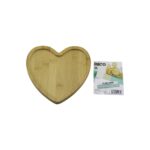 Kalp Model Ahşap Bambu Servis Sunum Tepsi - Tahtası 20.5 X 19.5 X 1.4 cm