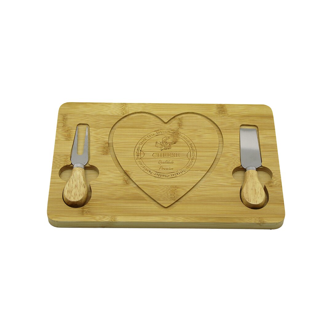 Kalpli Bıçak Sağ-Solahşap Bambu Kahvaltı Peynir Sunum Pano2 Bıçak - Ahşap Sap19x29cm-1.5 cm