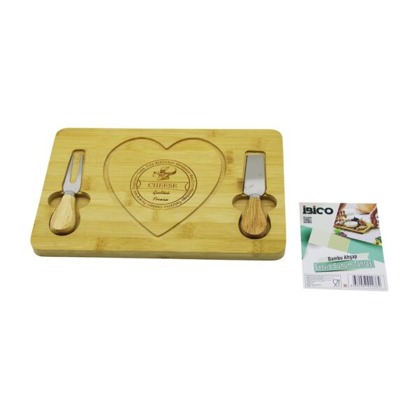 Kalpli Bıçak Sağ-Solahşap Bambu Kahvaltı Peynir Sunum Pano2 Bıçak - Ahşap Sap19x29x1.5cm