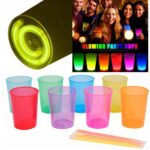 Karanlıkta Yanan Gece Işığı Mega Glow Bardaklar 8 Adet 8.5 x 10.5 cm