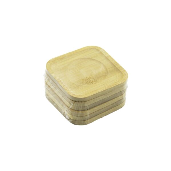 Kare - 9.7 X 9.7 cm 6pcs Bambu - Ahşap Çay Tabak