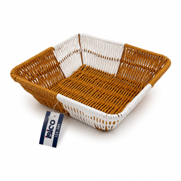 Kare Hasır K.rengi - Beyaz Ekmek Sepeti 24 cm