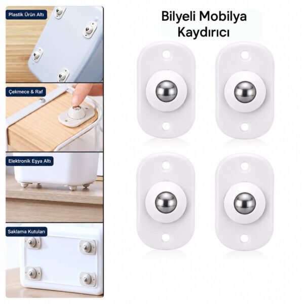 Kartelalı 4pcs Tek Bilya Tekerlekli Mobilya Eşya Taşıma Aparatı 360° 8 kg Taşıma Kapasite