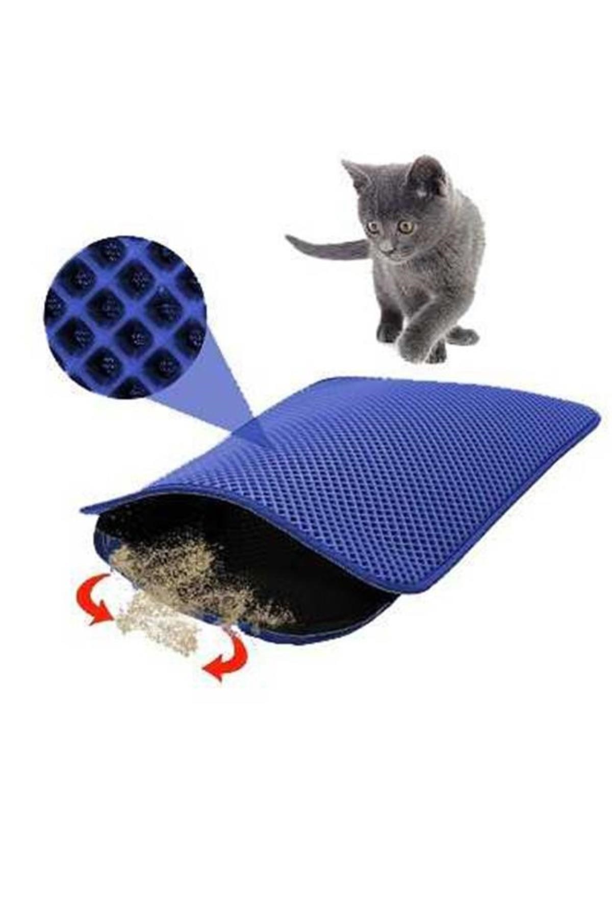 Kedi Tuvalet Önü Kum Toplayıcı Temizleyici Elekli Gri Paspas