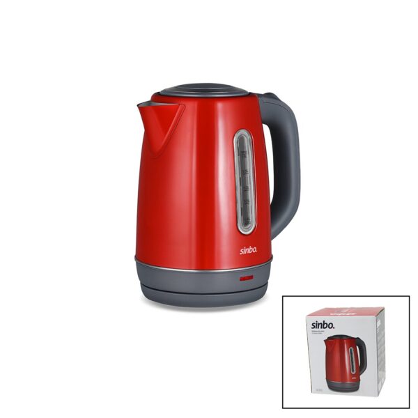 Kırmızı Çelik Kettle Su Isıtıcısı Kablosuz Kullanım 1.8 lt 360 Derece Dönebilme Otomatik Kapanma Sk-8031