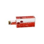 Kırmızı Su Kalp - Yıldız Dikdörtgen Mika Şişe Yüzen Batmayan Dekoratif Biblo Akvaryum4.2x6.4x17cm