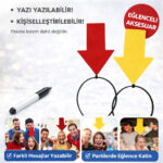 Kişiselleştirilebilir Ok İşaretli Mesaj Tacı (2’li Set Sarı-Kırmızı)