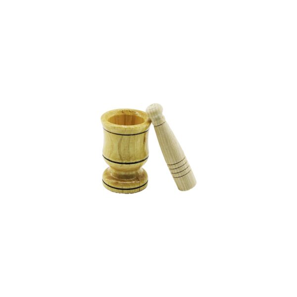 Küçük Boy Ahşap Havan Sarımsak Dövecek Ç: 6 cm--D: 4 cm--Y: 8.8 cm Fileli Ambalaj