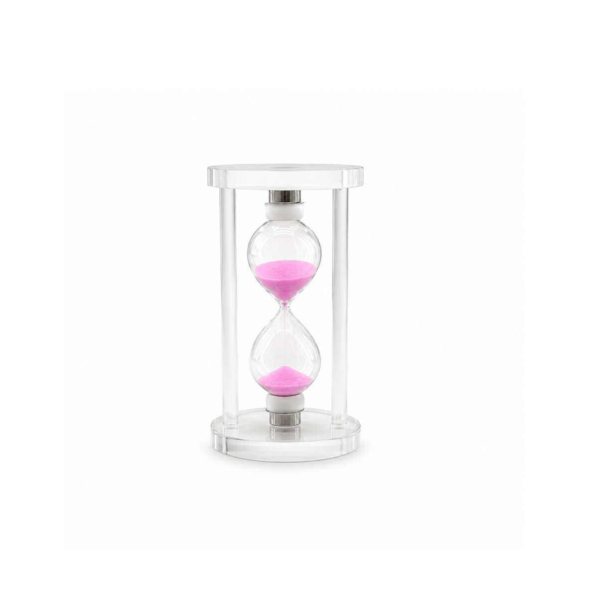 Küçük Cam Kum Saati Cam Standlı - Çap: 6 cm - Yükseklik: 10 cm