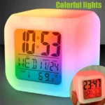 Led Dijital Renkli Masa Saati Alarm Termometre Tarih Masaüstü Saat