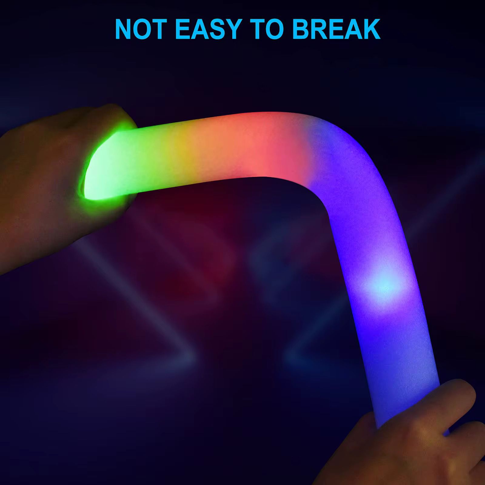 Led Işıklı 3 Modlu Kauçuk Işıklı Sünger Parti Çubuk Sopa - 46 cm (6’lı Paket)