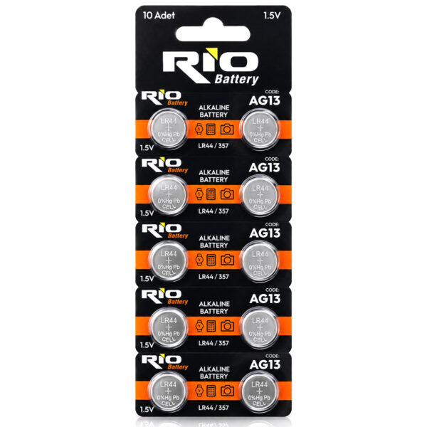 Lr-44/357 Düğme Pil Alkalin 1.5 V 10lu Kart Ag13
