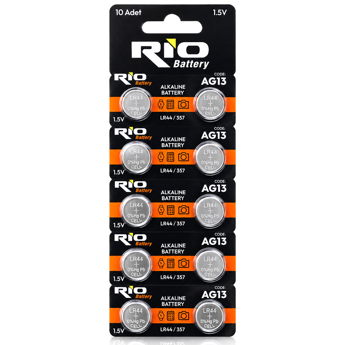 Lr-44/357 Düğme Pil Alkalin 1.5 V 10lu Kart Ag13