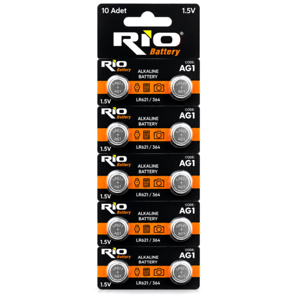 Lr-621/364 Düğme Pil Alkalin 1.5 V 10lu Kart Ag1