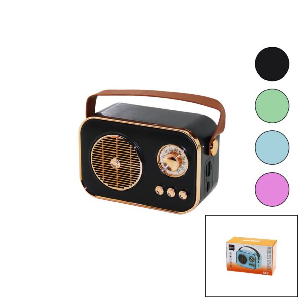 M4 Portable Wireless Hoparlör - Speaker Işıklı USB Şarjlı Renkli Kasa - Bronz Çerçeveusb - DC 5 V - Tf