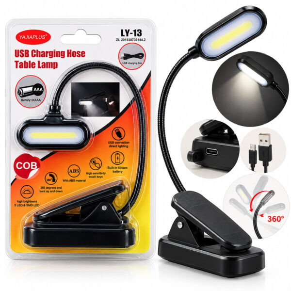 Mandallı Kitap Okuma Lamba 3xaaa Pilli Sms 5led Yaylı - Hareketli Başlık Ly-13