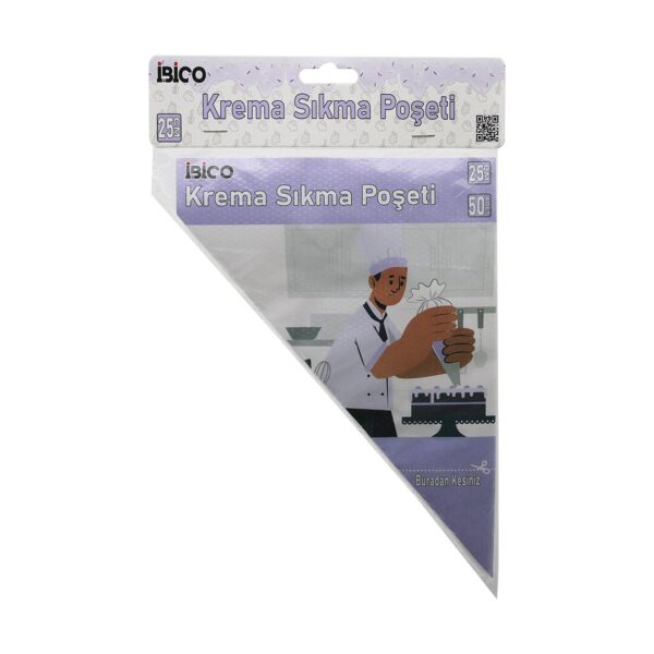 Naylon 25 cm 50pcs Krema Sıkma Poşeti Torbası