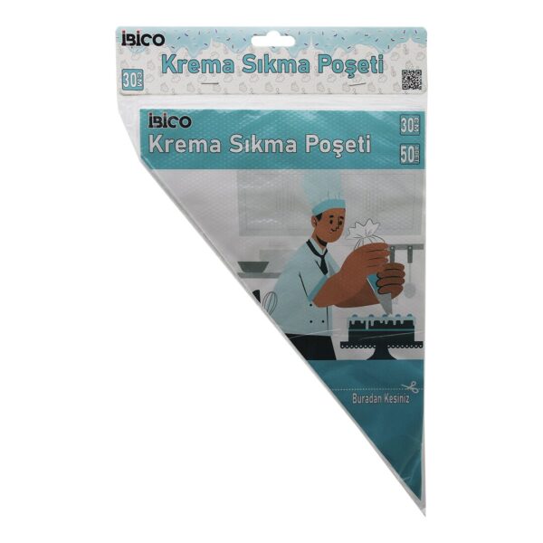 Naylon 30 cm 50pcs Krema Sıkma Poşeti Torbası