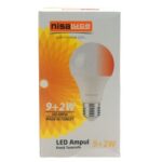 Nisaluce Eamp-074/Bk 9+2w E27 Beyaz-Kırmızı LED Ampul
