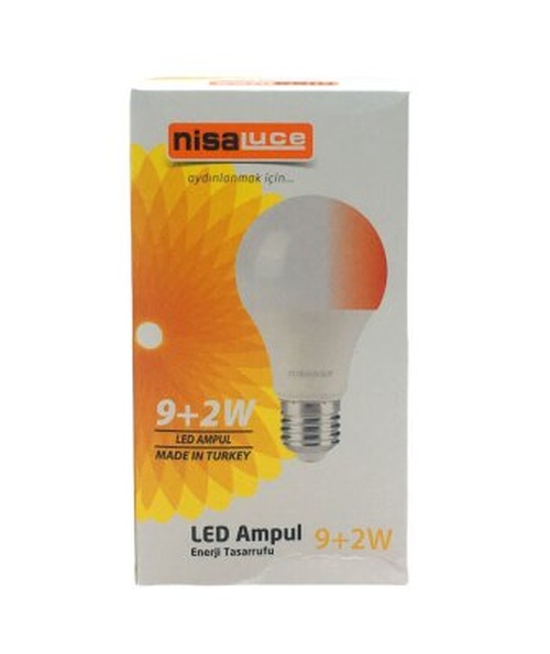 Nisaluce Eamp-074/Bk 9+2w E27 Beyaz-Kırmızı LED Ampul