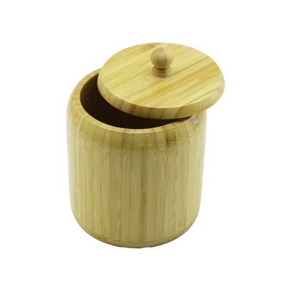 No-12 Ahşap - Bambu Şekerlik Kapaklı Çap: 11.3 cm Derinlik: 11 cm