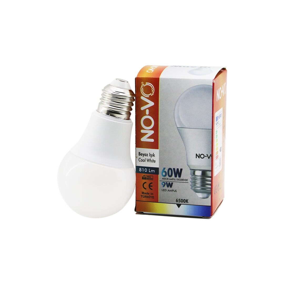 No-Vo 9 W - 60 W E27 Beyaz LED Ampul 6500k - 810lm