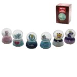 Orta Boy - 8 cm Pilli - Işıklı Müzikli Kar Küresi Cam Hayvan Figürlü - Desen Mix Renkli Herhangi Bir Tanesi Gönderilir