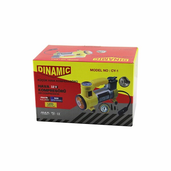 Oto - Araç Hava Kompresörü Kamyon - Otobüs - DC/12 V-13.5 V - 15amp - 150psı - Bar Gösterge - LED Aydınlatma Cy-1