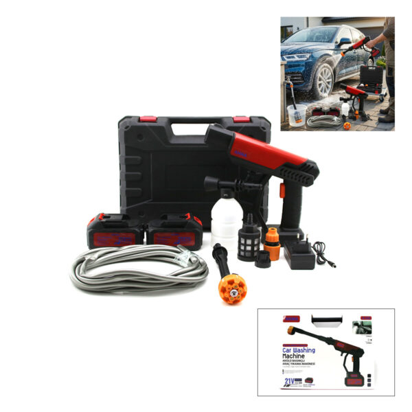 Oto - Araç Yıkama Makinesi Şarjlı - Yedek Bataryalı 135 W - 19000 Rpm 12000 mAh - 21 V 0.62bar A-130