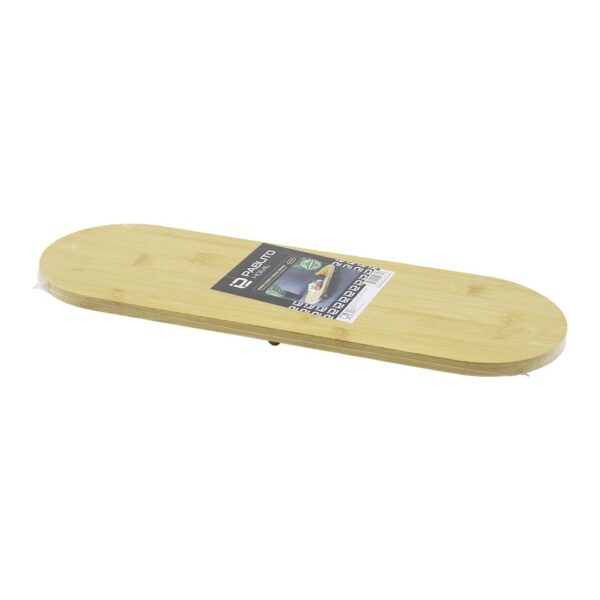 Oval Ahşap Bambu 3 Mini - 1 cm Ayaklı Sunum Tepsisi 15x44x1.5cm