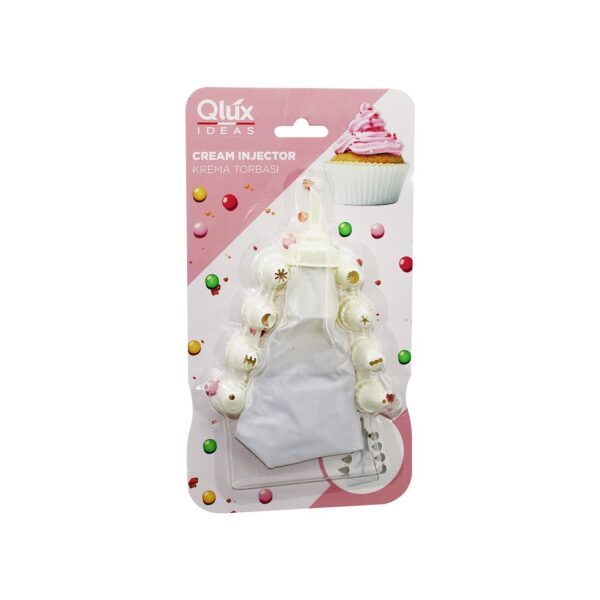 Qlux L-00172 Avantage 10pcs Krema Torbası - Süsleme Başlık Seti 1-Beyaz Torba - 9-Krem Beyazı Plastik Başlık