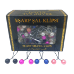 Renkli 100 Parça Eşarp Başörtü - Şal Klipsi