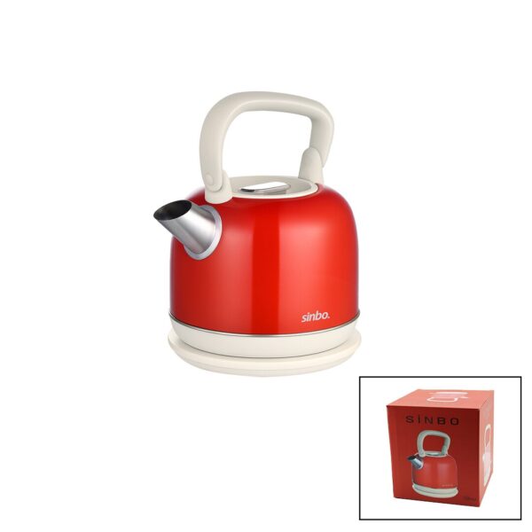 Retro Kırmızı Nostalji Demlik Model Çelik Kettle Su Isıtıcı 2.2 lt 1800 W Gizli Resiztans Sk-8035