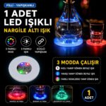 RGB LED Nargile Altı Işık 1 Adet 6 CM Çapındadır