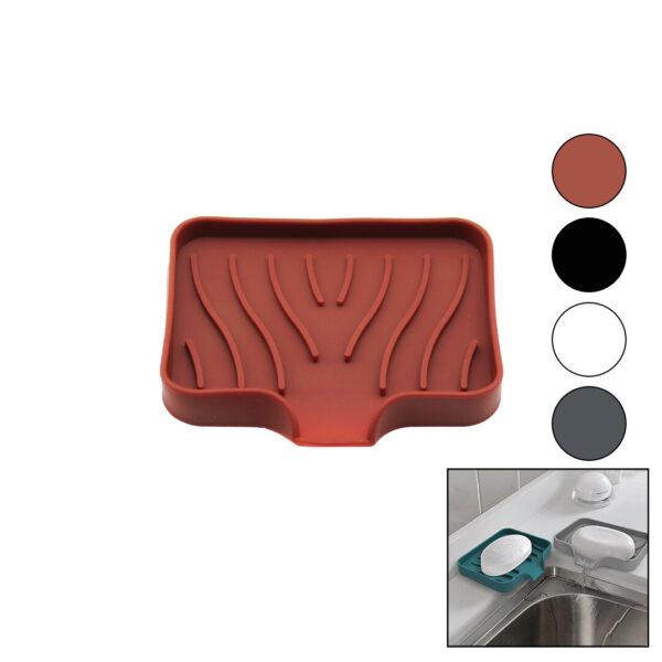 Sabunluk - Silikon Mutfak - Banyo Su Giderli - Esnek - Yapışkan Vantuz - Herhangi Bir Renk Gönderilir