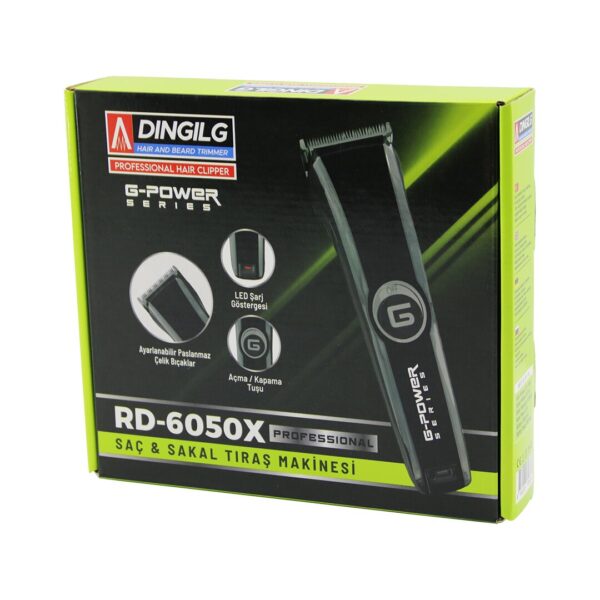 Saç Sakal Kesme - Traş Makinesi Fiş Şarjlı - LED Gösterge Ayarlı Bıçak - 0.1-05 mm Rd-6050x G-Powerg-Plus