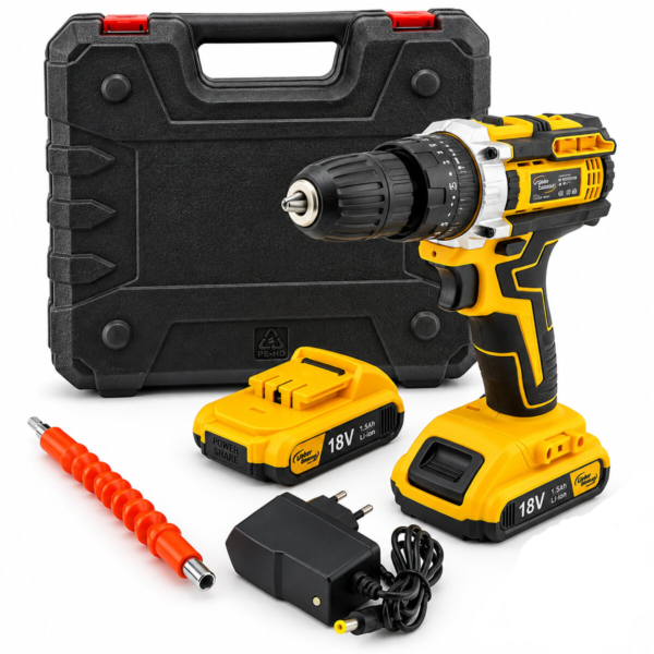 Sarı 1850 Rpm Stanlıy-Cordless 18 W Şarjlı Matkap Seti Çantalı Yedek Batarya Ats1402