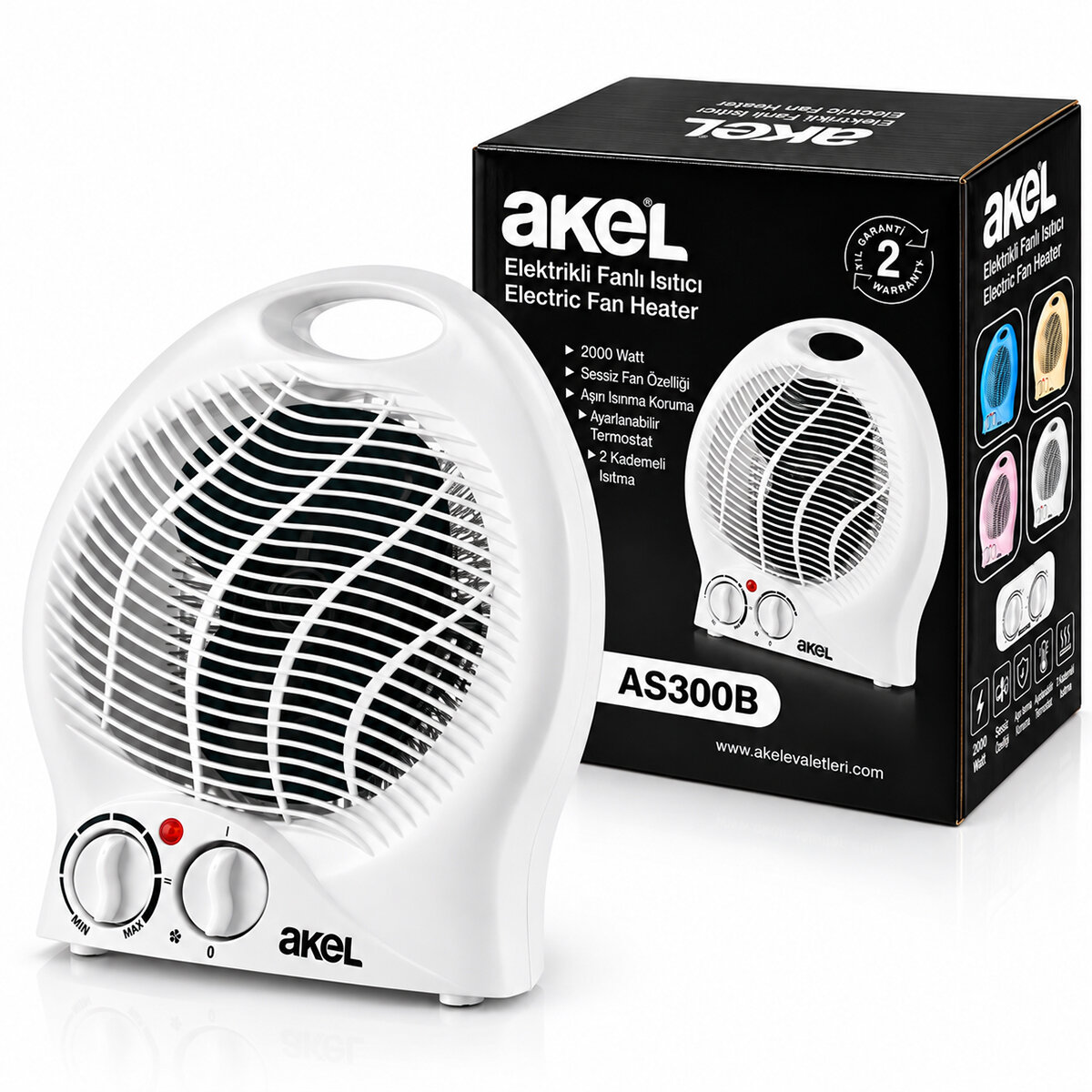 Sıcak - Soğuk Elektrikli Fanlı Isıtıcı 2 Kademe Hız Ayar Hızlı Isıtma - Sessiz Fan 2000 W As-300b