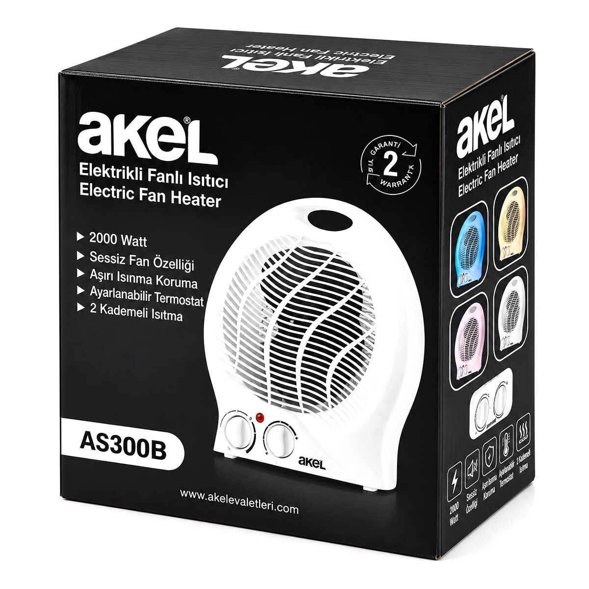Sıcak - Soğuk Elektrikli Fanlı Isıtıcı 2 Kademe Hız Ayar Hızlı Isıtma - Sessiz Fan 2000 W As-300b